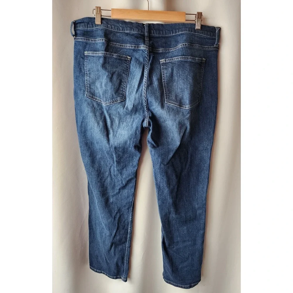BANANA REPUBLIC 32 X14 DARK WASH AUTHENTIC JEANS WOMENS STRETCH‎ STRAIGHT FIT